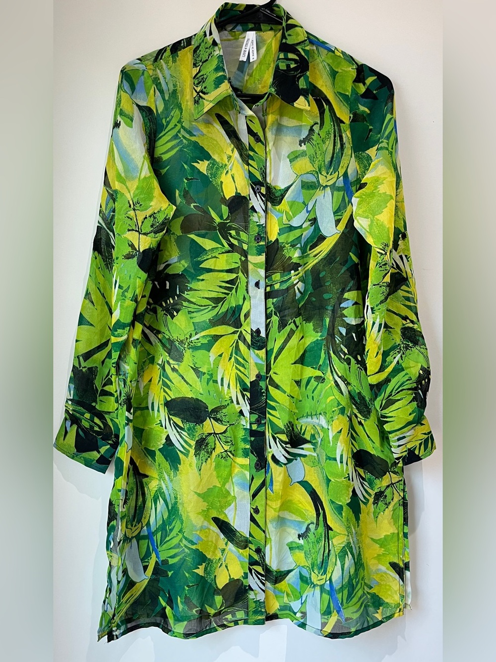 Live 4 Truth Sheer Tropical Botanical Print Tunic or as a Beach Cover-Up Size:S